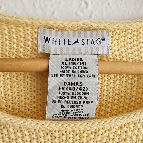 Vintage White Stag Knit Sweater Size 16/18 - Picture 3 of 3
